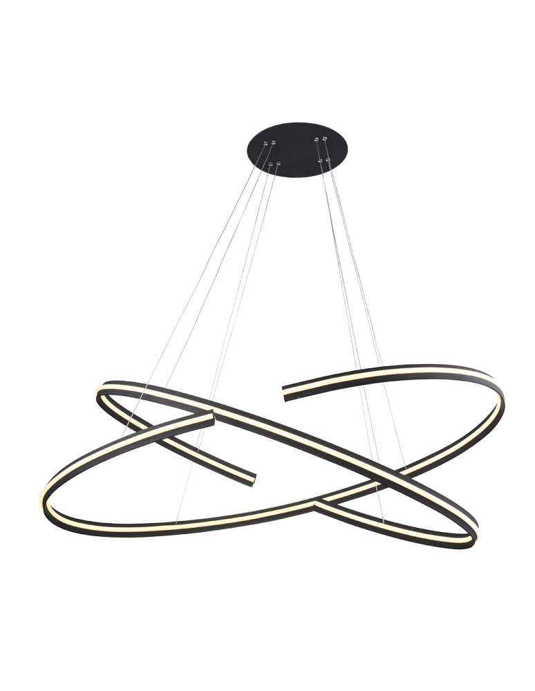 LED pendant lamps - Azzardo ALESSIA XL BLACK 2xLED Pendant Black AZ3356 - product kolory-swiatla.pl 1