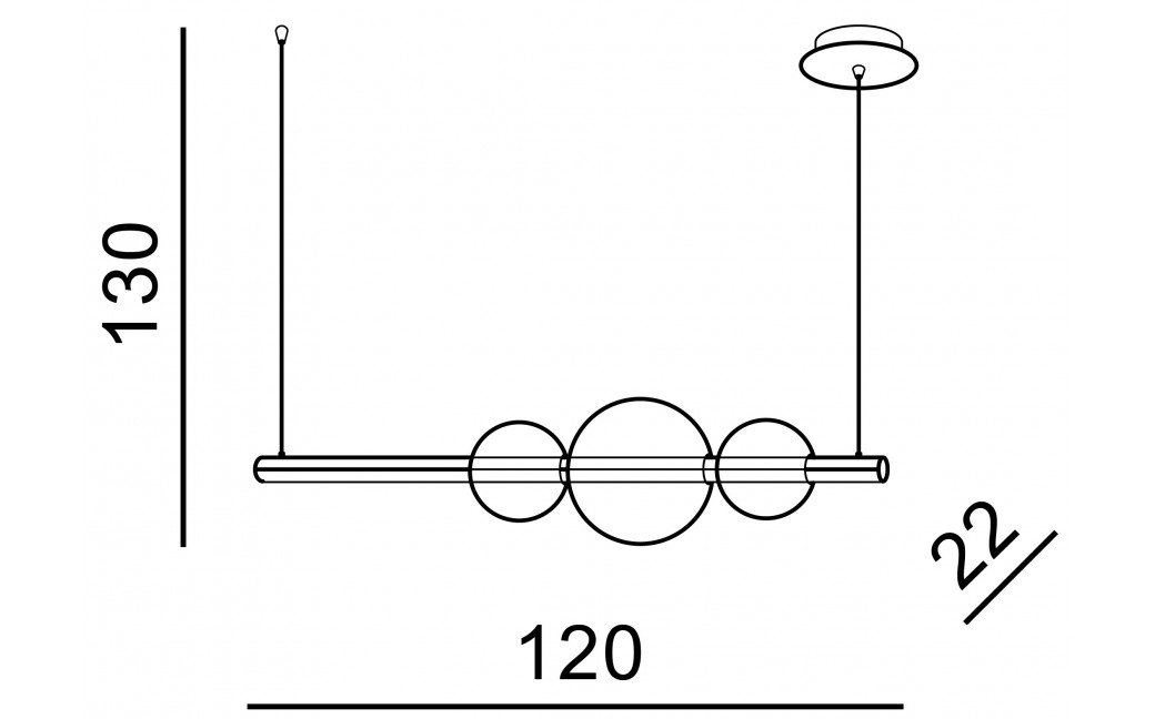 Azzardo SANDRA 3 BLACK 1xLED Wisząca Czarny AZ3352