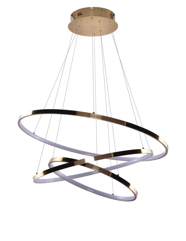 Pendant lamps circles - Azzardo WHEEL 3 DIMM GOLD 3xLED Pendant Pendant Gold AZ2918 - product kolory-swiatla.pl 1
