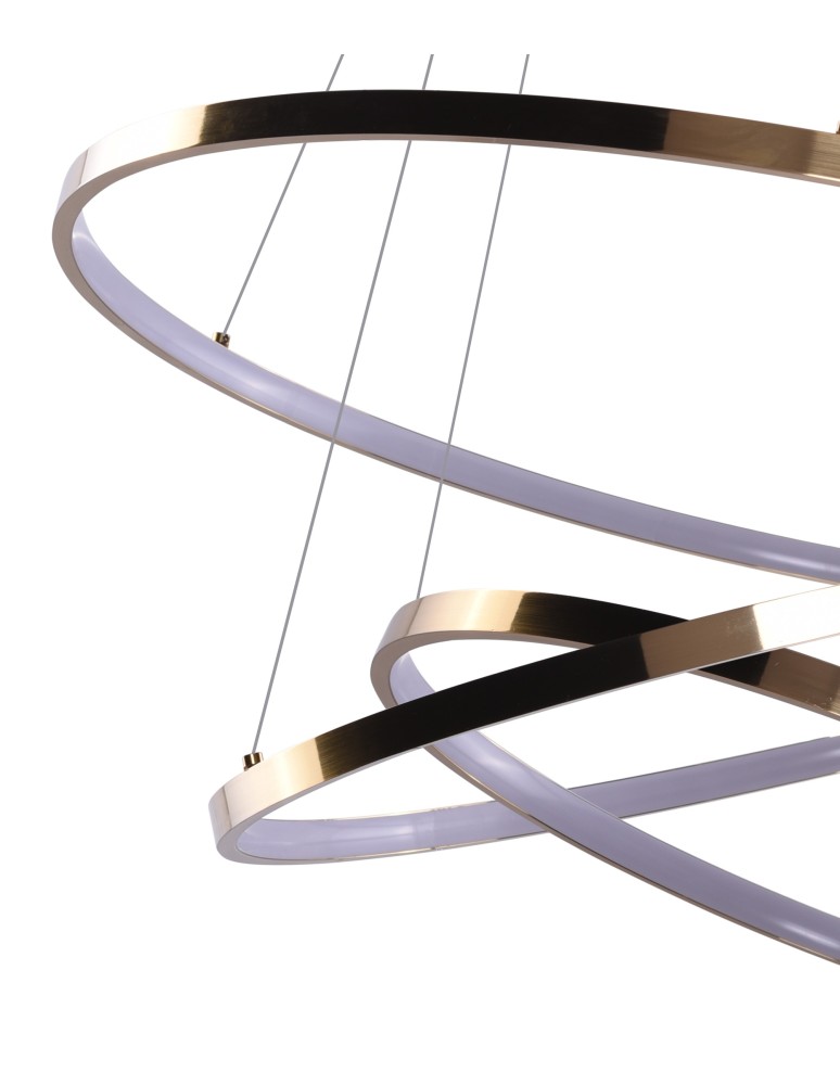 Pendant lamps circles - Azzardo WHEEL 3 DIMM GOLD 3xLED Pendant Pendant Gold AZ2918 - product kolory-swiatla.pl 4