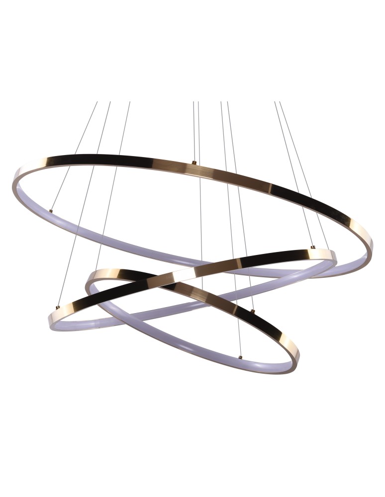 Pendant lamps circles - Azzardo WHEEL 3 DIMM GOLD 3xLED Pendant Pendant Gold AZ2918 - product kolory-swiatla.pl 2