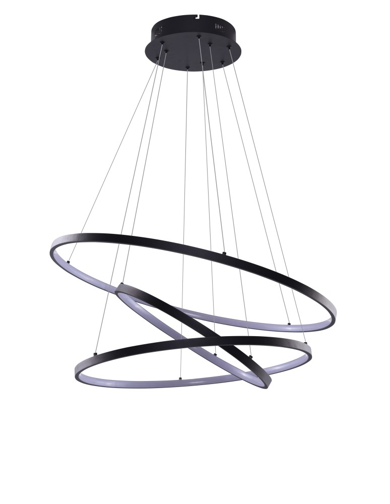Pendant lamps circles - Azzardo WHEEL 3 DIMM BLACK 3xLED Pendant Black AZ2920 - product kolory-swiatla.pl 1