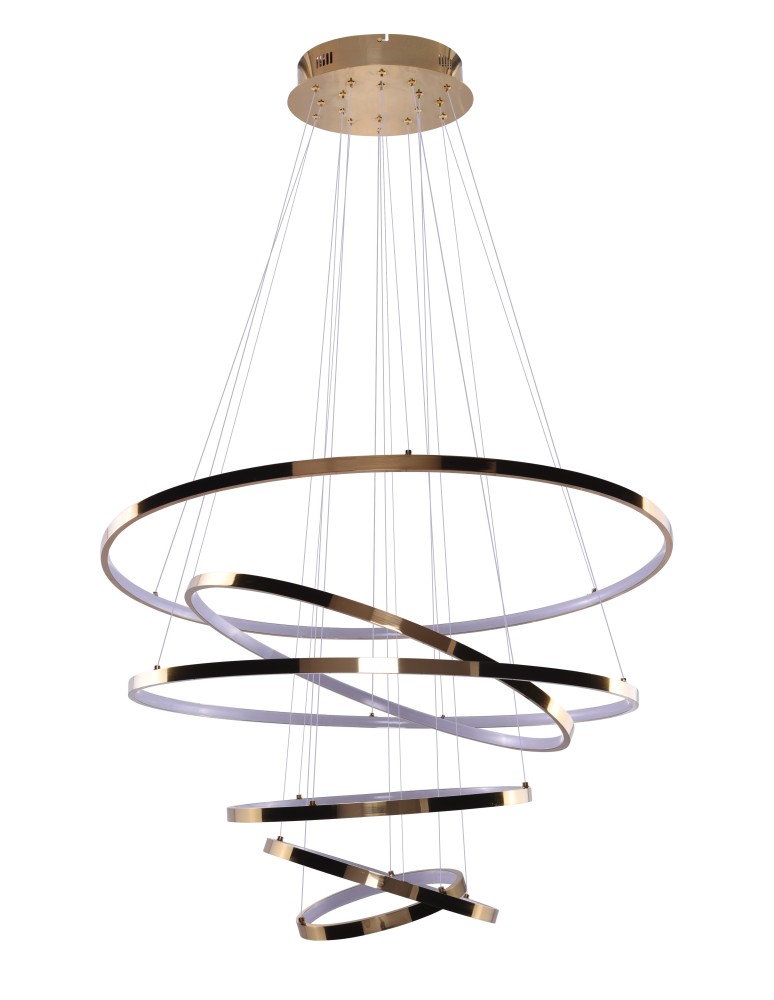 Pendant lamps circles - Azzardo WHEEL 6 LONG DIMM GOLD 6xLED Pendant Gold AZ2921 - product kolory-swiatla.pl 1