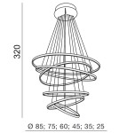 Pendant lamps circles - Azzardo WHEEL 6 LONG DIMM CHROME 6xLED Pendant Pendant Chrome AZ2990. - product 5