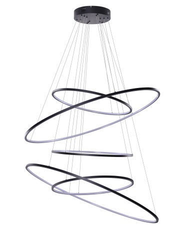 Azzardo WHEEL XXL BLACK 5xLED Pendant Black AZ3137