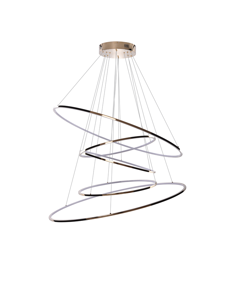 Pendant lamps circles - Azzardo WHEEL XXL GOLD 5xLED Pendant Gold AZ3138 - product kolory-swiatla.pl 1