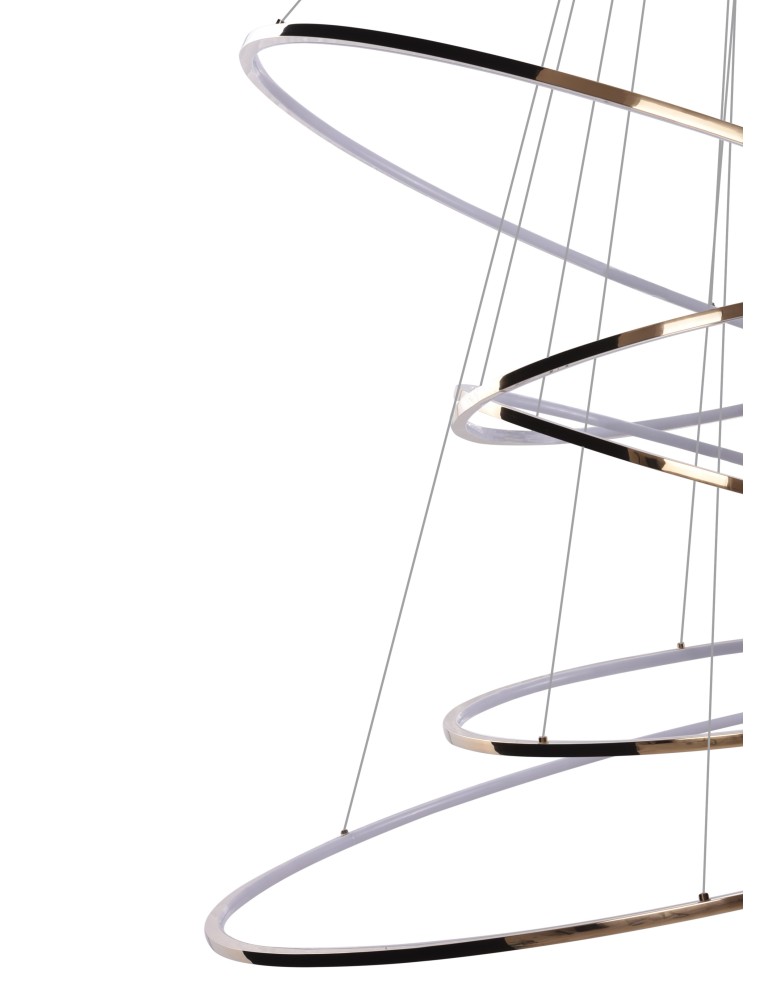 Pendant lamps circles - Azzardo WHEEL XXL GOLD 5xLED Pendant Gold AZ3138 - product kolory-swiatla.pl 3