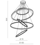 Pendant lamps circles - Azzardo WHEEL XXL CHROME 5xLED Pendant Chrome AZ3417 - product 3