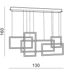 Geometric pendant lamps - Azzardo QUADRATUS BLACK 1xLED Pendant Black AZ2850 - product 2