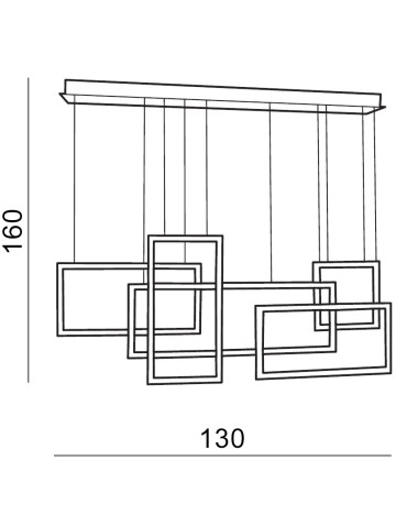 Azzardo QUADRATUS BLACK 1xLED Wisząca Czarny AZ2850 - produkt 2