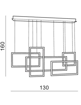 Azzardo QUADRATUS BLACK 1xLED Wisząca Czarny AZ2850 - produkt 2