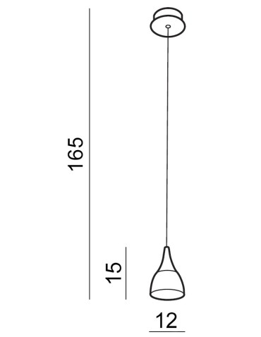 Azzardo DALMATIA 1 BLACK 1xLED Wisząca Czarny AZ2847 - produkt 2