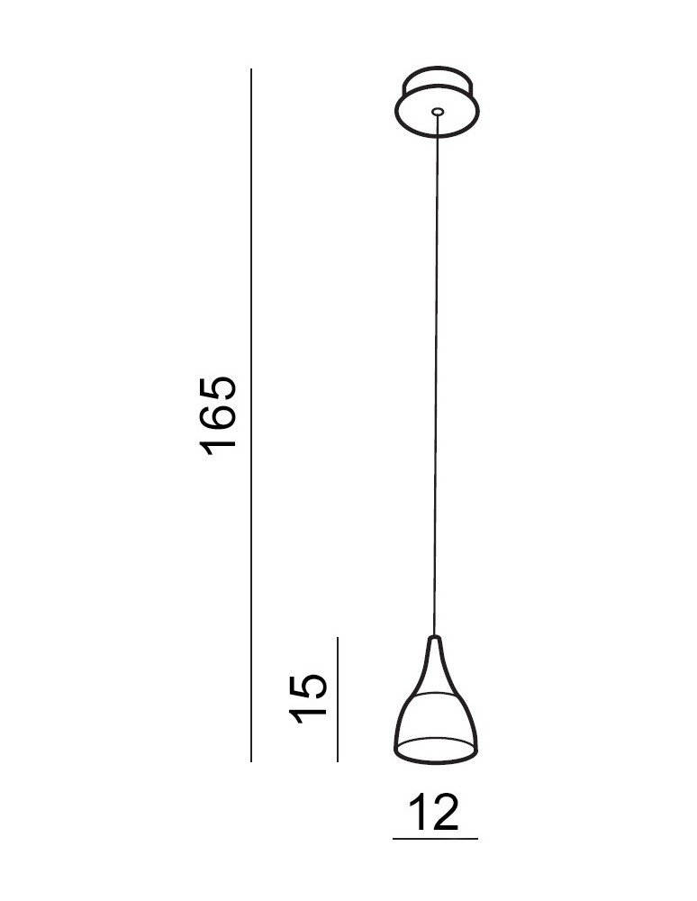 LED pendant lamps - Azzardo DALMATIA 1 BLACK 1xLED Pendant Black AZ2847 - product kolory-swiatla.pl 2