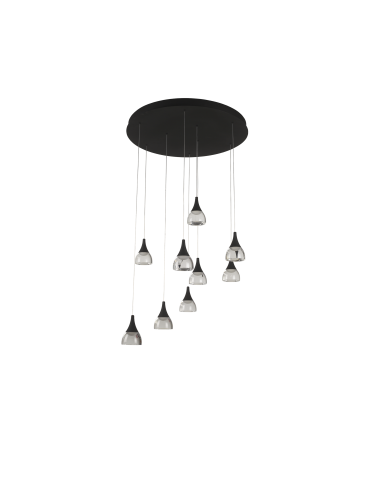 Azzardo DALMATIA 9 BLACK 9xLED Wisząca Czarny AZ3143