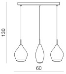 Triple pendant lamps - Azzardo AMBER MILANO 3 CHROME 3xG9 Chrome Pendant AZ2149 - product 2