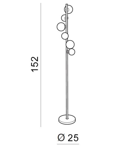 Azzardo SYBILLA 6 FLOOR 6xG9 Podłogowa Biały/Chrom AZ2101 - produkt 2