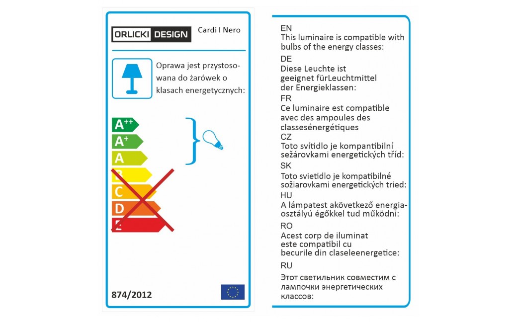 Orlicki Design Cardi I Nero / Ufo Cromo 1xGU10 Czarny mat