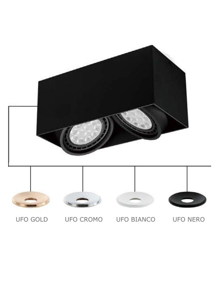 Ceiling luminaires for replaceable light source - Orlicki Design Cardi II Nero / Ufo Nero 2xGU10 230V Black matte - product kolory-swiatla.pl 1
