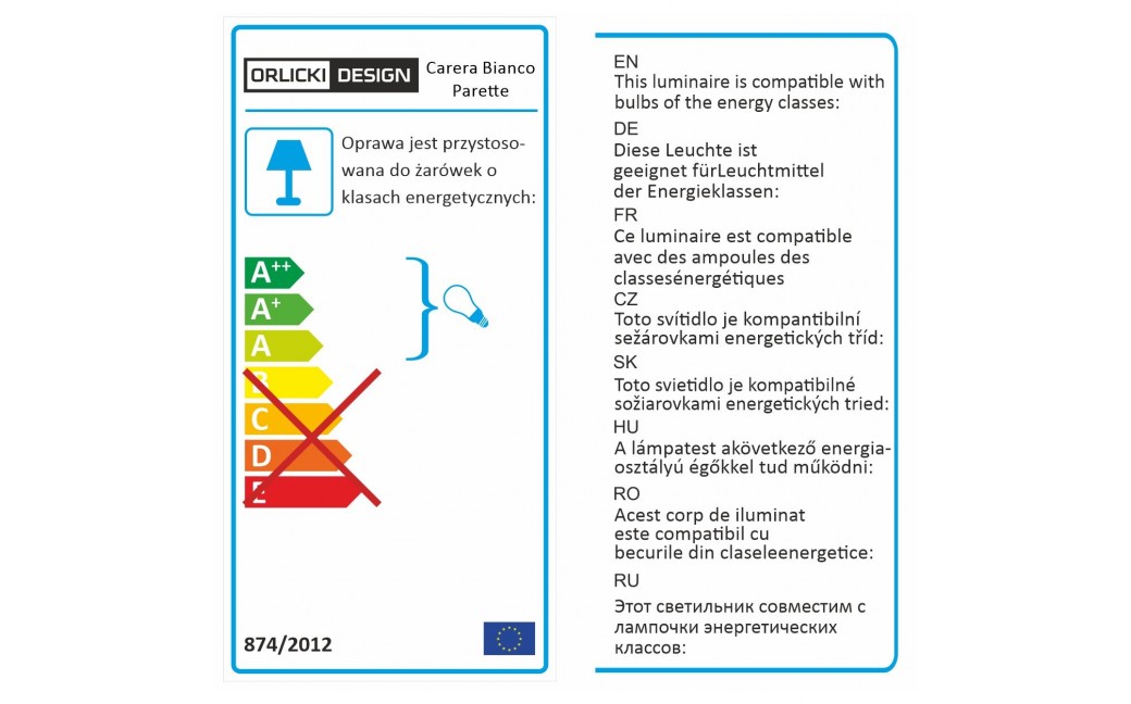 Orlicki Design Carera Bianco Parette 1xGU10 Biały połysk