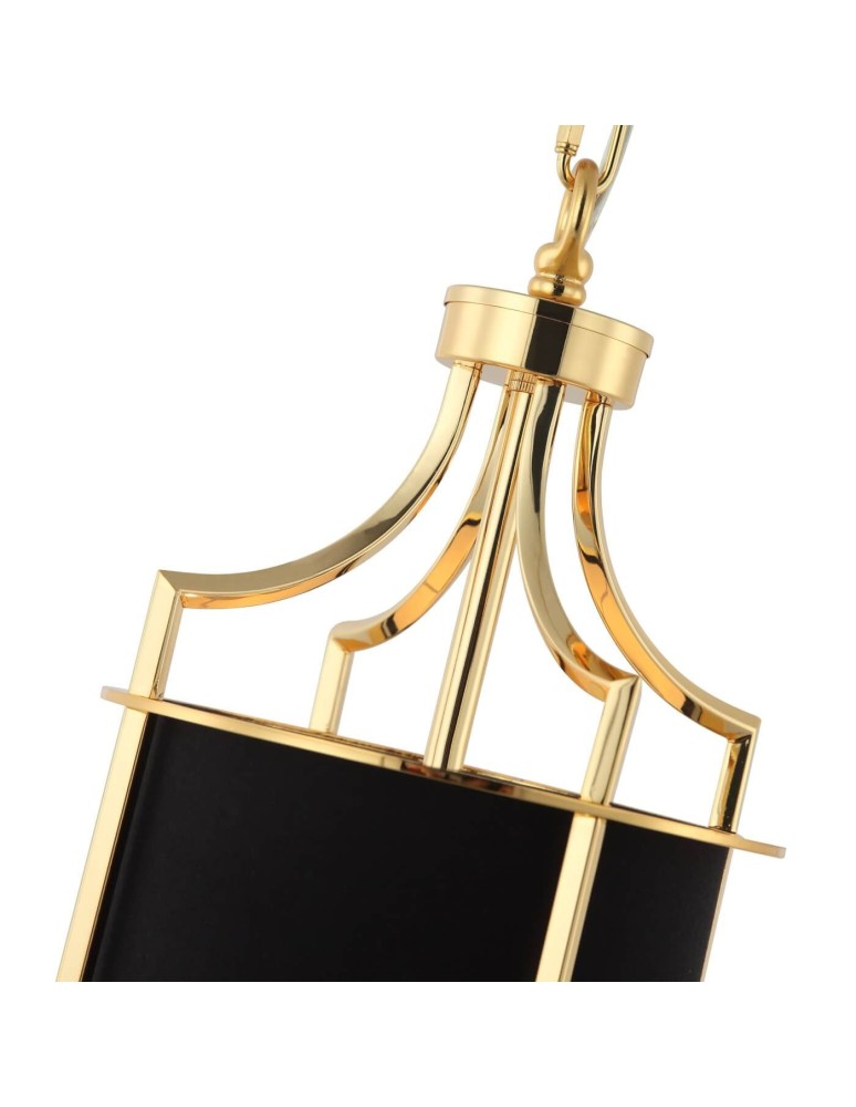 Hampton style chandeliers - Orlicki Design Lunga Gold Nero 1xE27 Gold/Black - product kolory-swiatla.pl 5