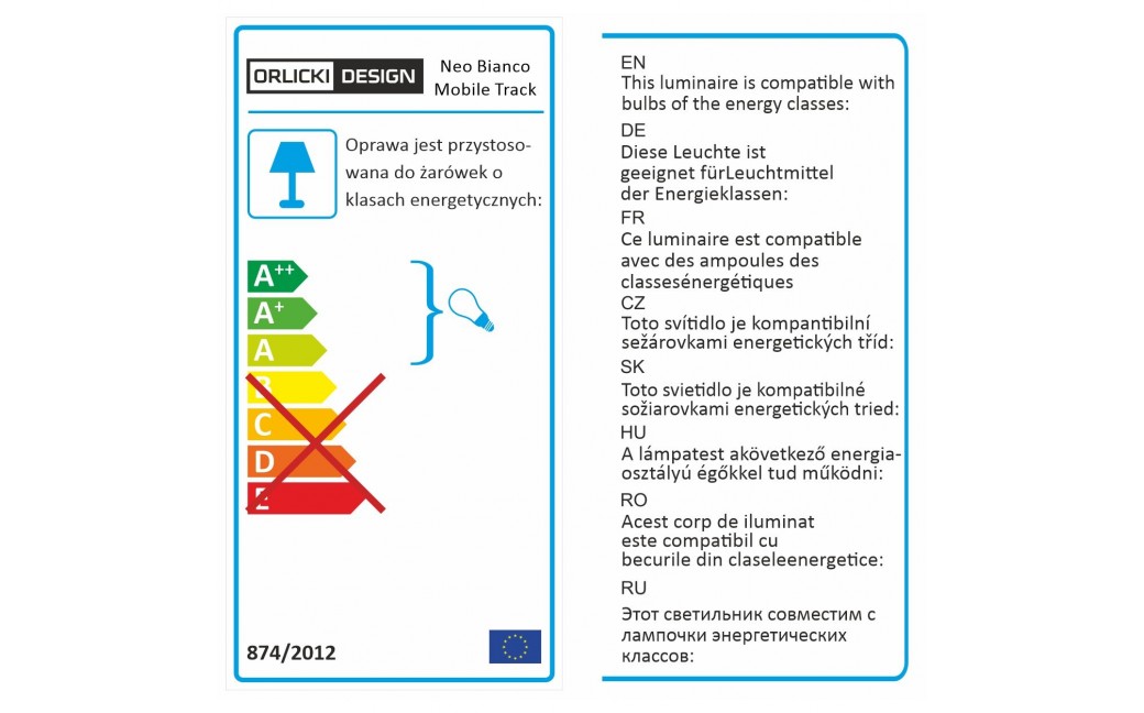 Orlicki Design Neo Bianco Mobile Track / Ufo Cromo 1xGU10 Biały mat