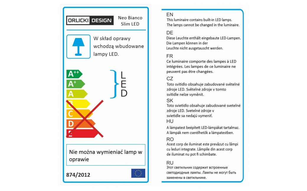 Orlicki Design Neo Bianco Slim Led / Ufo Bianco 1x10W LED 3000K 230V Biały mat/Biały