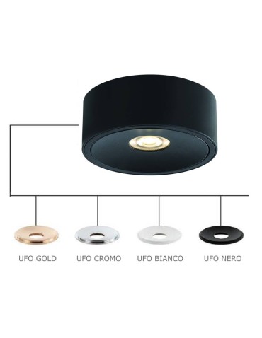 Orlicki Design Neo Nero Slim Led / Ufo Bianco 1x10 LED 3000K 230V Matte Black/White