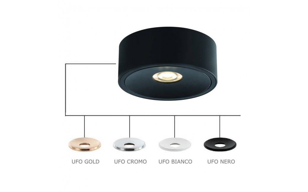 Orlicki Design Neo Nero Slim Led / Ufo Bianco 1x10 LED 3000K 230V Czarny mat/Biały