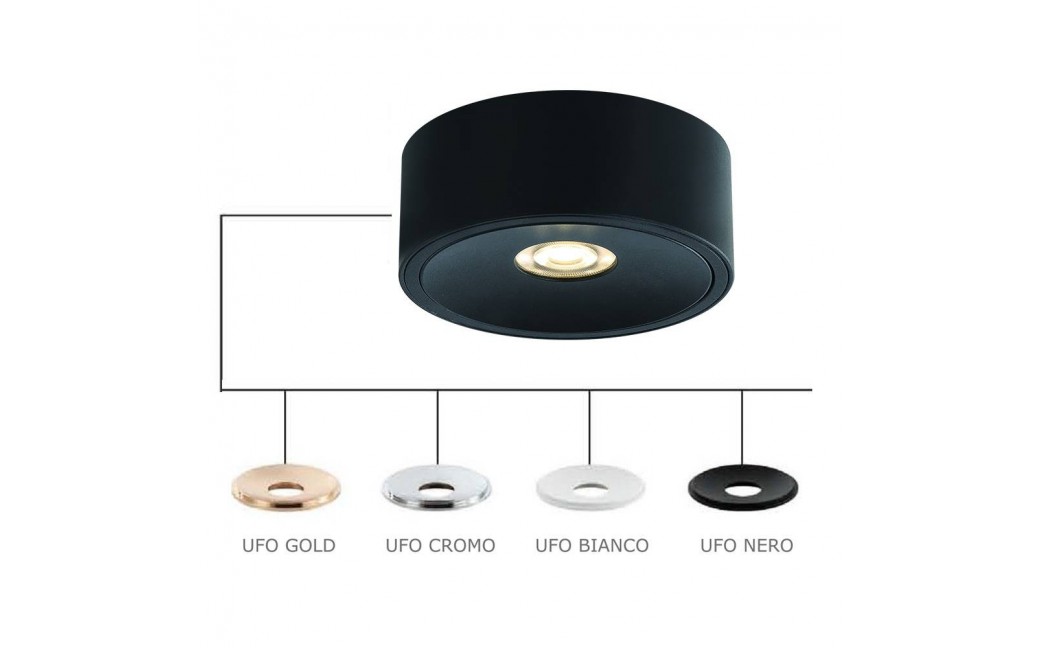 Orlicki Design Neo Nero Slim Led / Ufo Nero 1x10 LED 3000K 230V Czarny mat/Czarny