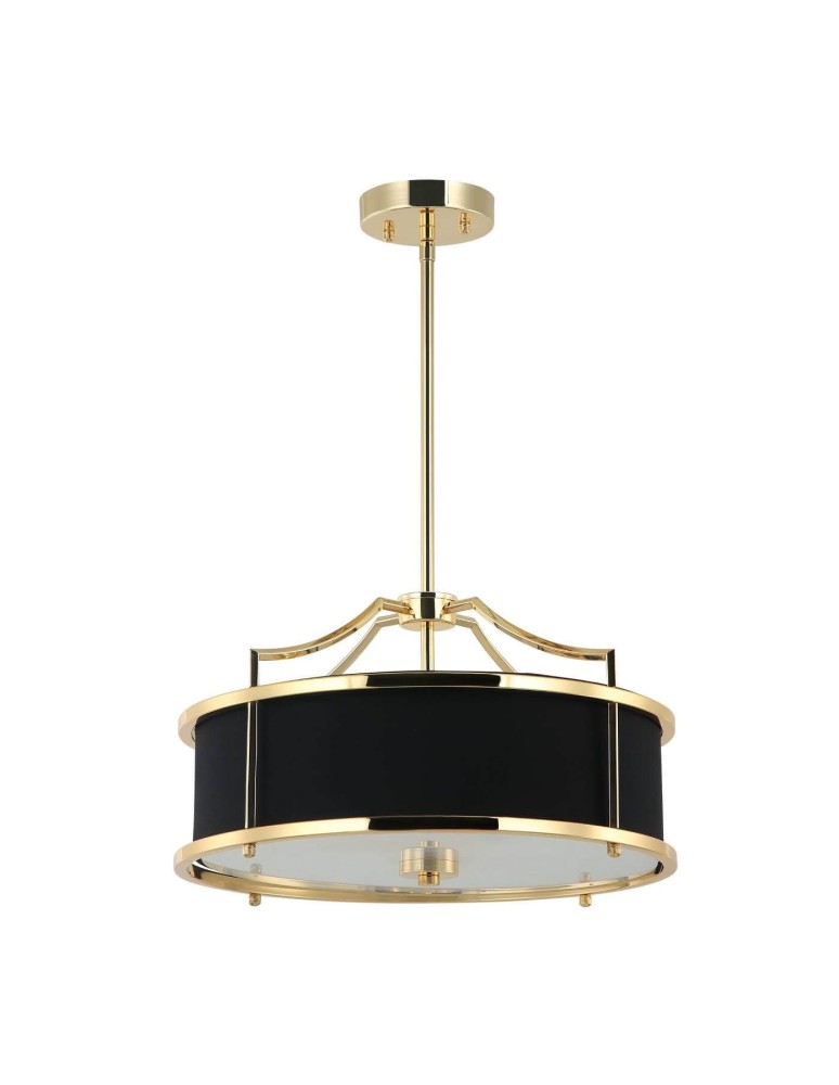 Hampton style chandeliers - Orlicki Design Stanza Gold Nero S 3xE27 Gold/Black - product kolory-swiatla.pl 3