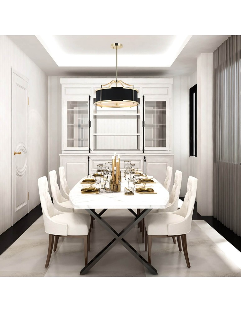 Hampton style chandeliers - Orlicki Design Stanza Gold Nero S 3xE27 Gold/Black - product kolory-swiatla.pl 9