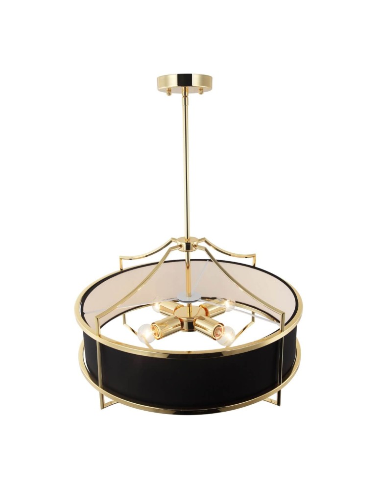 Hampton style chandeliers - Orlicki Design Stesso Gold Nero M 4xE27 Gold/Black - product kolory-swiatla.pl 3