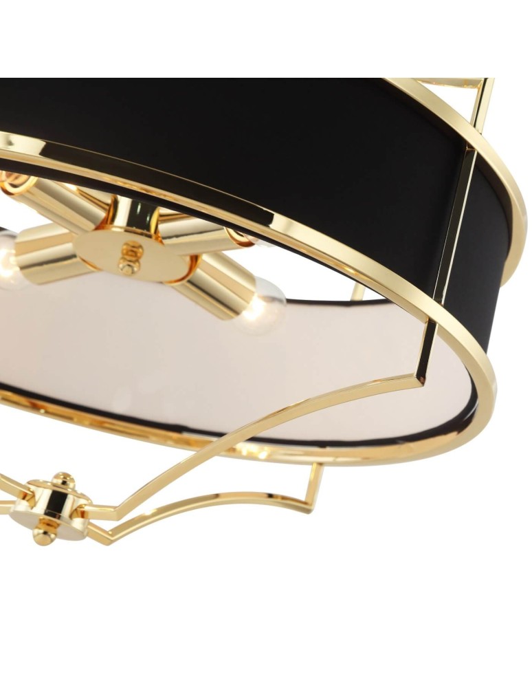 Hampton style chandeliers - Orlicki Design Stesso Gold Nero M 4xE27 Gold/Black - product kolory-swiatla.pl 6