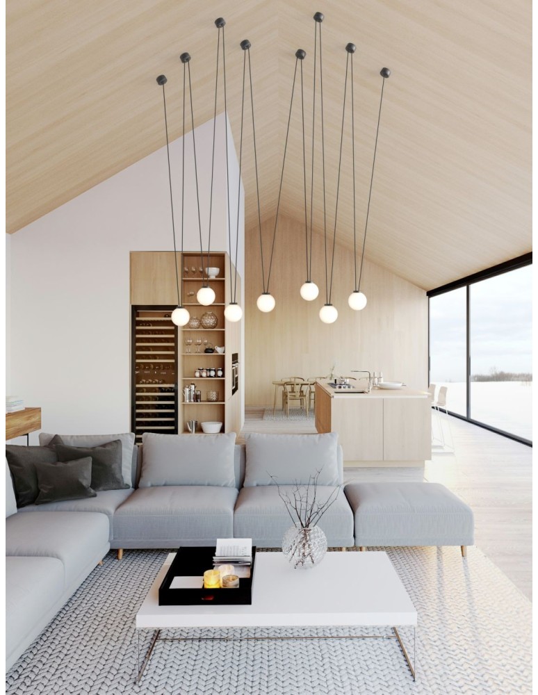 Pendant lamps - Orlicki Design Movo VII 7xG9 Black/Milky White - product kolory-swiatla.pl 2