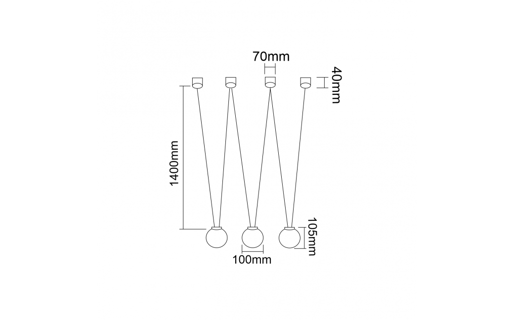 Orlicki Design Movo III 3xG9 Czarny/Biały mleczny