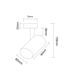 Lamps for 1 phase busbars - Orlicki Design Tuka Track Bianco 1xGU10 White - product 3