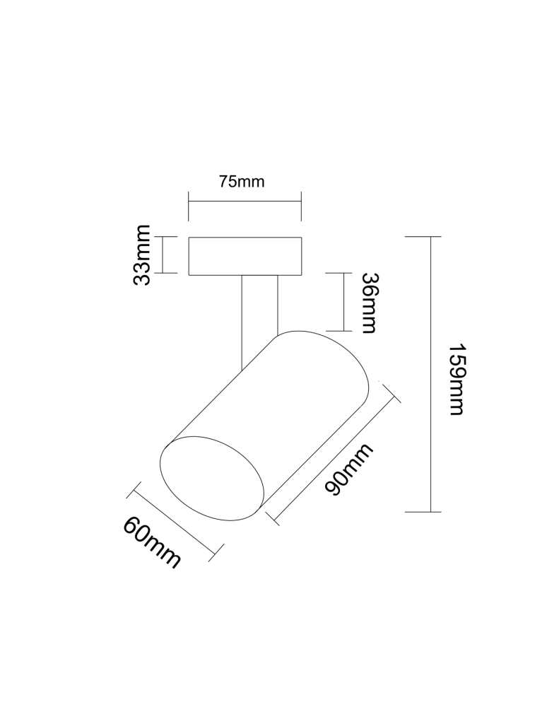 Lamps for 1 phase busbars - Orlicki Design Tuka Track Nero 1xGU10 Black - product kolory-swiatla.pl 3