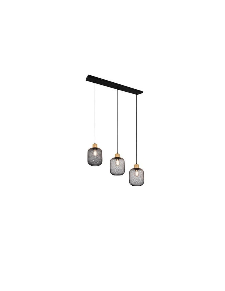 Pendant lamps - RL Calimero Pendant 3xE27 max 40W Black Matte R30563032 - product kolory-swiatla.pl 1