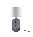 Table lamps with lampshade - Zuma Line table SAMASUN transparent graphite base white lampshade 1xE27 5503WH. - product 2