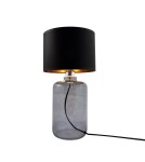 Table lamps with lampshade - Zuma Line table SAMASUN transparent base lampshade black and gold 1xE27 5505BKGO - product 1