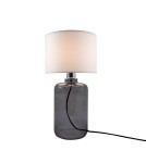 Table lamps with lampshade - Zuma Line table SAMASUN transparent graphite base white lampshade 1xE27 5503WH. - product 1