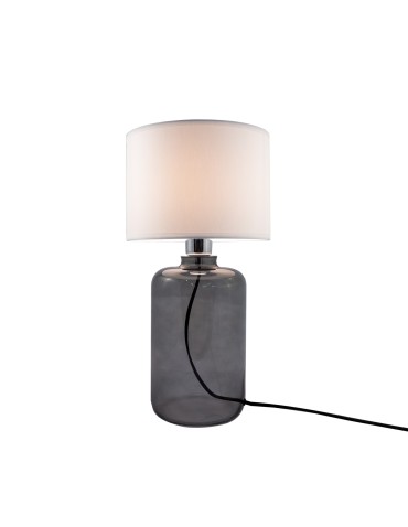 Zuma Line table SAMASUN transparent graphite base white lampshade 1xE27 5503WH.
