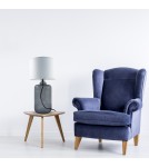 Table lamps with lampshade - Zuma Line table SAMASUN transparent graphite base white lampshade 1xE27 5503WH. - product 3