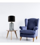 Table lamps with lampshade - Zuma Line table SAMASUN transparent base lampshade black and gold 1xE27 5505BKGO - product 3