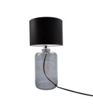 Table lamps with lampshade - Zuma Line table SAMASUN transparent graphite base black lampshade 1xE27 5504BK - product 1