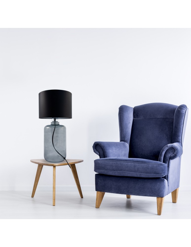 Table lamps with lampshade - Zuma Line table SAMASUN transparent graphite base black lampshade 1xE27 5504BK - product kolory-swiatla.pl 3