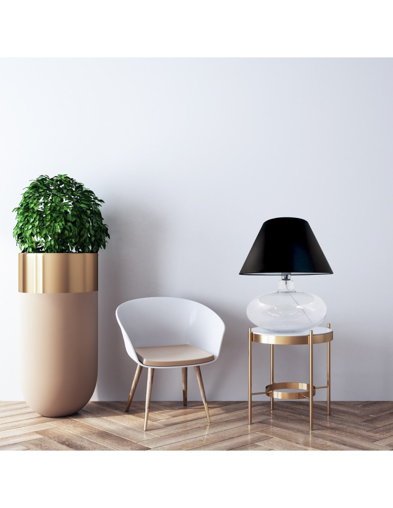 Table lamps with lampshade - Zuma Line ADANA table transparent base black lampshade 1xE27 5519BK - product kolory-swiatla.pl 3