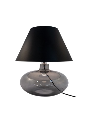 Zuma Line stołowa ADANA transparentno grafitowa podstawa czarny abażur 1xE27 5522BK