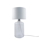 Table lamps with lampshade - Zuma Line table SAMASUN transparent base black white 1xE27 5500WH. - product 2