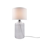 Table lamps with lampshade - Zuma Line table SAMASUN transparent base black white 1xE27 5500WH. - product 1
